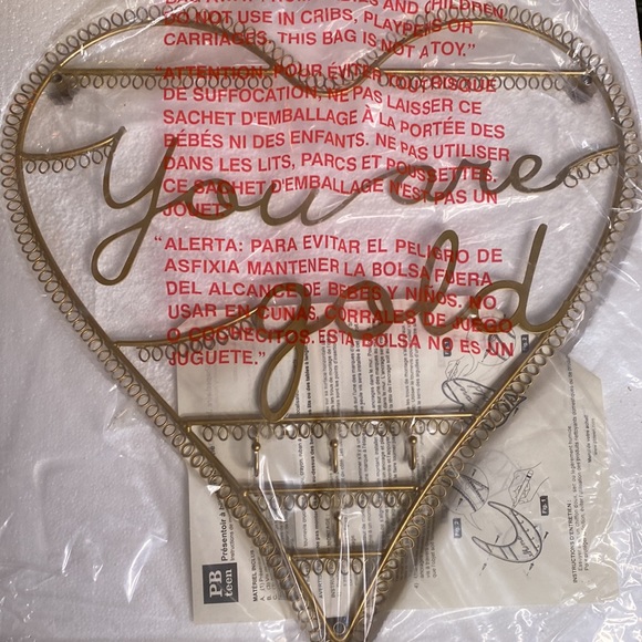 Pottery Barn Teen Gold Tone Metal Wire Wall “You are gold” text Jewelry Display - Picture 4 of 16